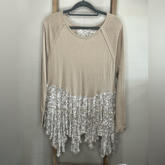 easel Tops - Easel Oversized Mixed Print Floral Boho Top